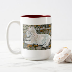 Caneca De Café Em Dois Tons Autumn Leaves Westie no Pacio