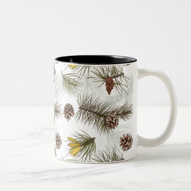 Caneca De Café Em Dois Tons Autumn Pine Cones (Direita)