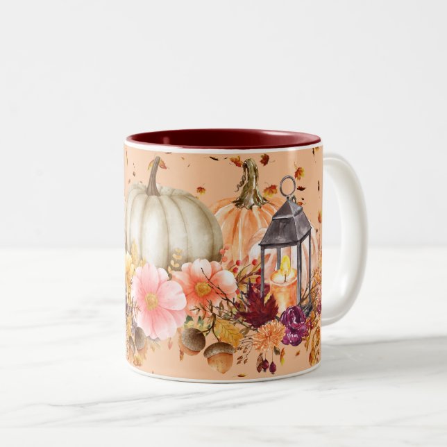 Caneca De Café Em Dois Tons Autumn Pumpkin (Frente Esquerda)