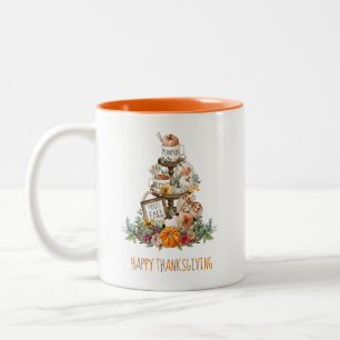 Caneca De Café Em Dois Tons Autumn Pumpkin Tiered Tray