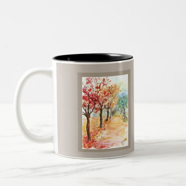 Caneca De Café Em Dois Tons Autumn Road (Esquerda)