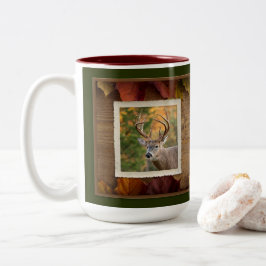 Caneca De Café Em Dois Tons Autumn Whitetail Buck #3
