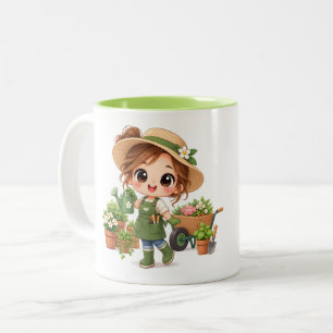 Caneca De Café Em Dois Tons Auxiliar de Jardim Ensolarado