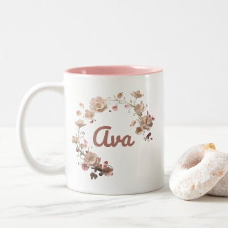 Caneca De Café Em Dois Tons Ava Floral Mug