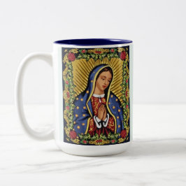 Caneca De Café Em Dois Tons Ave Maria Cheio de Graça Adicionar Nome do Destina