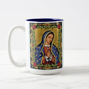 Caneca De Café Em Dois Tons Ave Maria Cheio de Graça Adicionar Nome do Destina