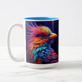 Caneca De Café Em Dois Tons Ave Tropical Colorida