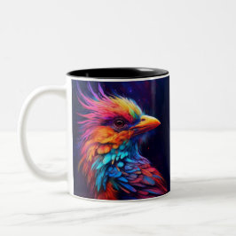 Caneca De Café Em Dois Tons Ave Tropical Colorida