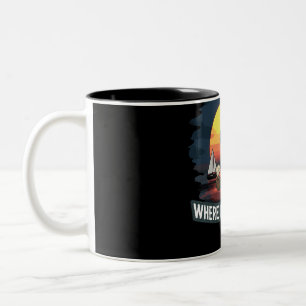 Caneca De Café Em Dois Tons Avental com Estampa Total Onde está o cais, onde e