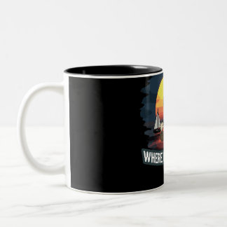 Caneca De Café Em Dois Tons Avental com Estampa Total Onde está o cais, onde e