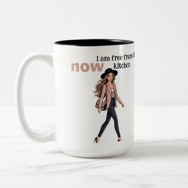 Caneca De Café Em Dois Tons avental de cozinha POD designando (Esquerda)