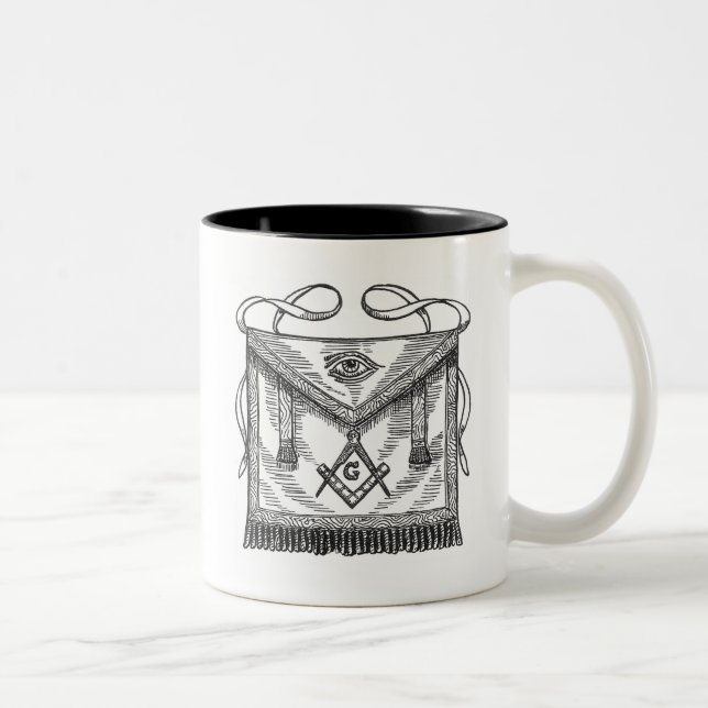 Caneca De Café Em Dois Tons Avental maçónico (Direita)