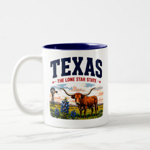 Caneca De Café Em Dois Tons Aventura da Estrela Solitária do Texas