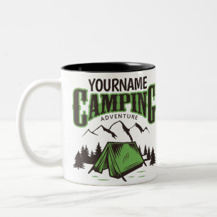 Caneca De Café Em Dois Tons Aventura de Viagem de Acampamento Familiar Persona