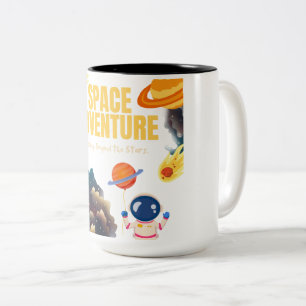 Caneca De Café Em Dois Tons Aventura Espacial - Alcance Além Das Estrelas