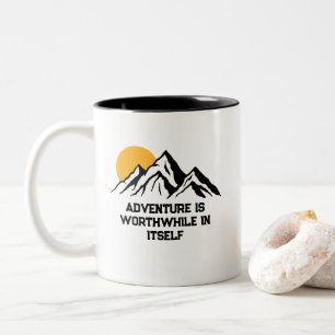 Caneca De Café Em Dois Tons Aventura vale a pena a natureza da montanha