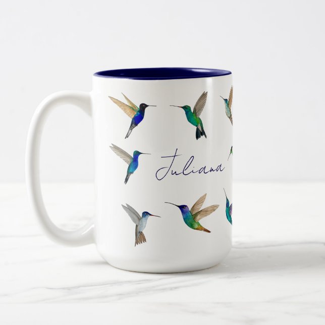 Caneca De Café Em Dois Tons Aves (Esquerda)