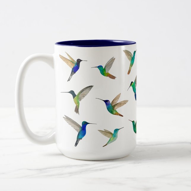 Caneca De Café Em Dois Tons Aves (Esquerda)