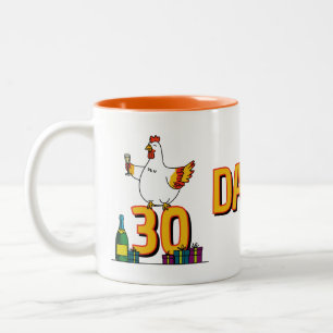 Caneca De Café Em Dois Tons Aves de capoeira de 30 Hen, aves de capoeira, aves
