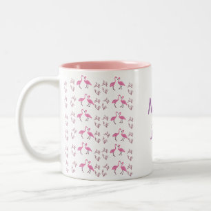 Caneca De Café Em Dois Tons Aves do Flamingo Rosa