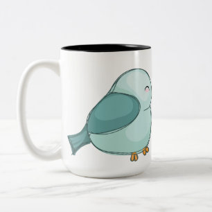Caneca De Café Em Dois Tons aves, pássaros, amor