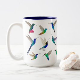 Caneca De Café Em Dois Tons Aves tropicais