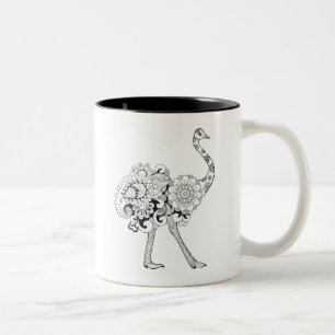 Caneca De Café Em Dois Tons Avestruz inspirada