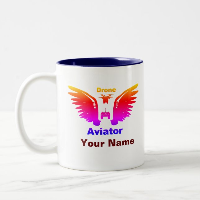 Caneca De Café Em Dois Tons Aviador de Drone (Esquerda)