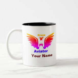 Caneca De Café Em Dois Tons Aviador de Drone