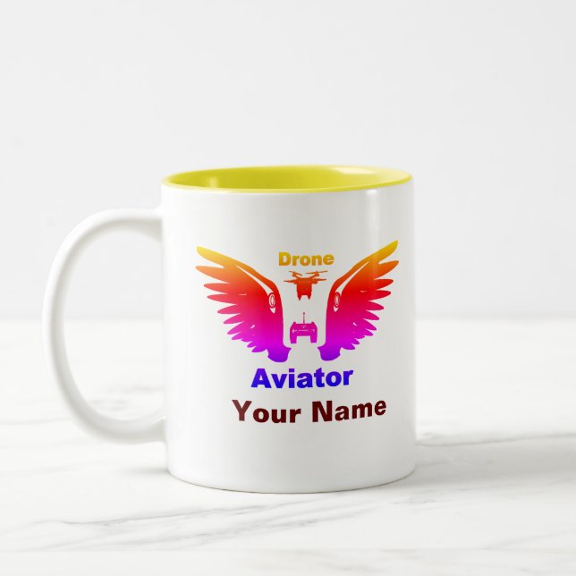 Caneca De Café Em Dois Tons Aviador de Drone (Esquerda)