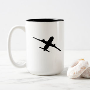 Caneca De Café Em Dois Tons Avião Aeronave Aviação Aviador Voador