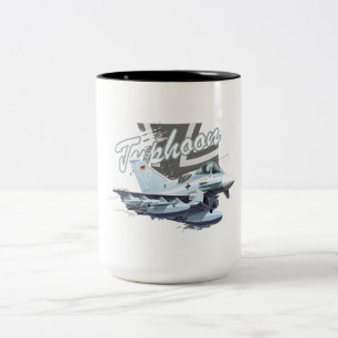 Caneca De Café Em Dois Tons Avião-caça-caricatura