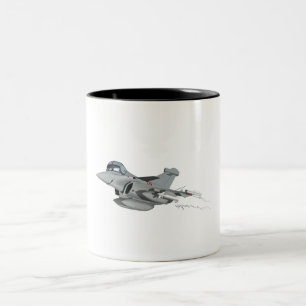 Caneca De Café Em Dois Tons Avião de animação