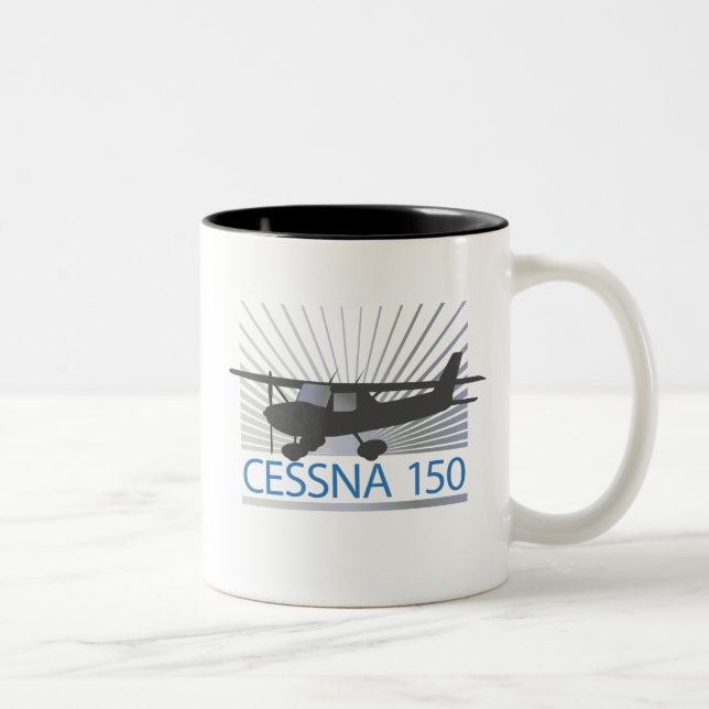 Caneca De Café Em Dois Tons Avião de Cessna 150 (Direita)