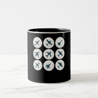 Caneca De Café Em Dois Tons Avião Voando Piloto Aniversário Oferta Ideia Homen
