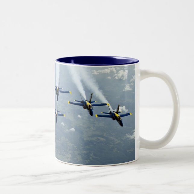 Caneca De Café Em Dois Tons Aviões de combate do anjo azul (Direita)