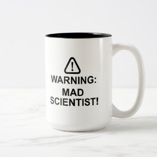 Caneca De Café Em Dois Tons Aviso Cientista Louco