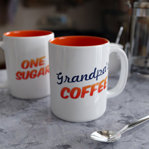 Caneca De Café Em Dois Tons Avô Avô Um Açúcar Laranja