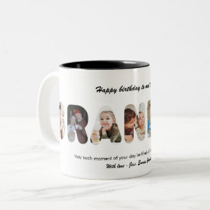 Caneca De Café Em Dois Tons Avó Colagem de Fotos Personalizada Vovó