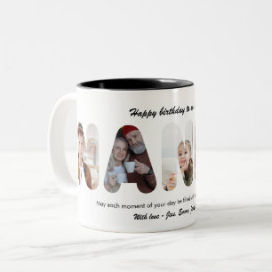 Caneca De Café Em Dois Tons Avó Colagem de Fotos Personalizadas Vovó
