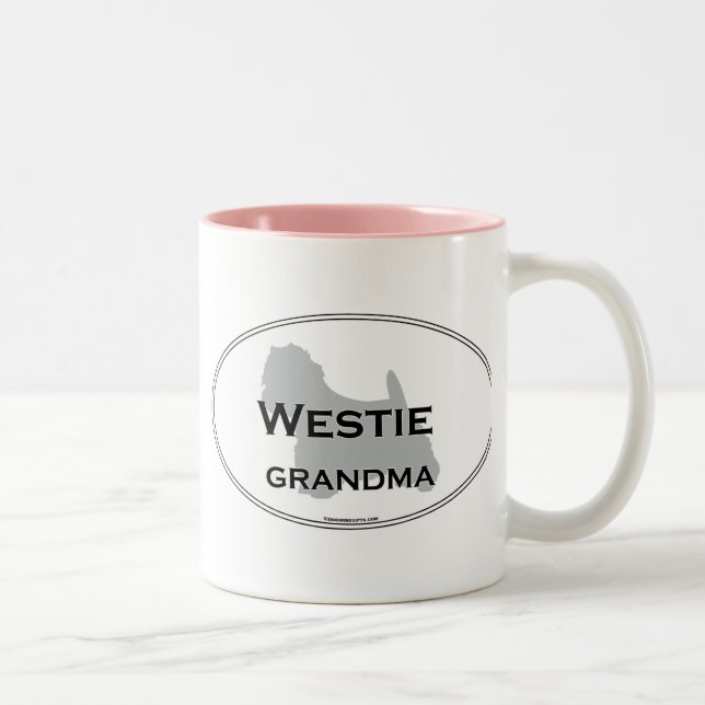 Caneca De Café Em Dois Tons Avó de Westie (Direita)