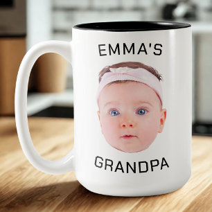 Caneca De Café Em Dois Tons Avô Deu Mug, Cara De Bebê Personalizada, Presente 