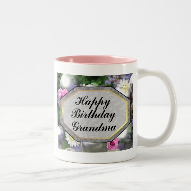 Caneca De Café Em Dois Tons Avó do feliz aniversario (Direita)