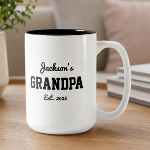 Caneca De Café Em Dois Tons Avô Estabeleceu Nome Moderno e Ousado