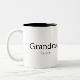 Caneca De Café Em Dois Tons Avó Estabeleceu Novo Presente de Avó