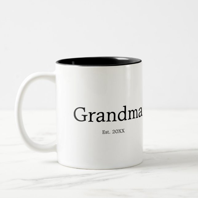 Caneca De Café Em Dois Tons Avó Estabeleceu Novo Presente de Avó (Esquerda)