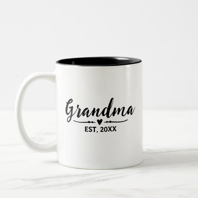 Caneca De Café Em Dois Tons Avó Estabeleceu Novo Presente de Avó (Esquerda)