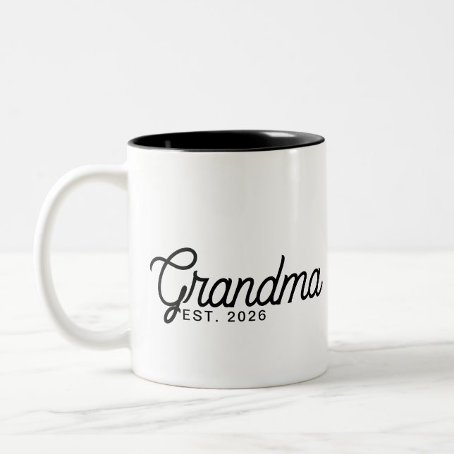Caneca De Café Em Dois Tons Avó Estabeleceu Novo Presente de Avó (Esquerda)