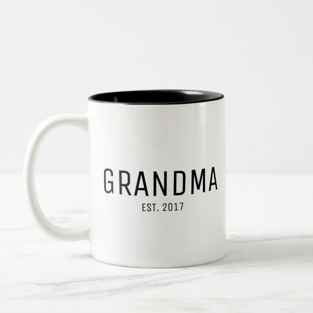 Caneca De Café Em Dois Tons Avó Estabelecida Nova Dádiva de Avó (Esquerda)