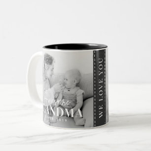 Caneca De Café Em Dois Tons Avó Incrível Desde 20XX Foto Elegante Simples